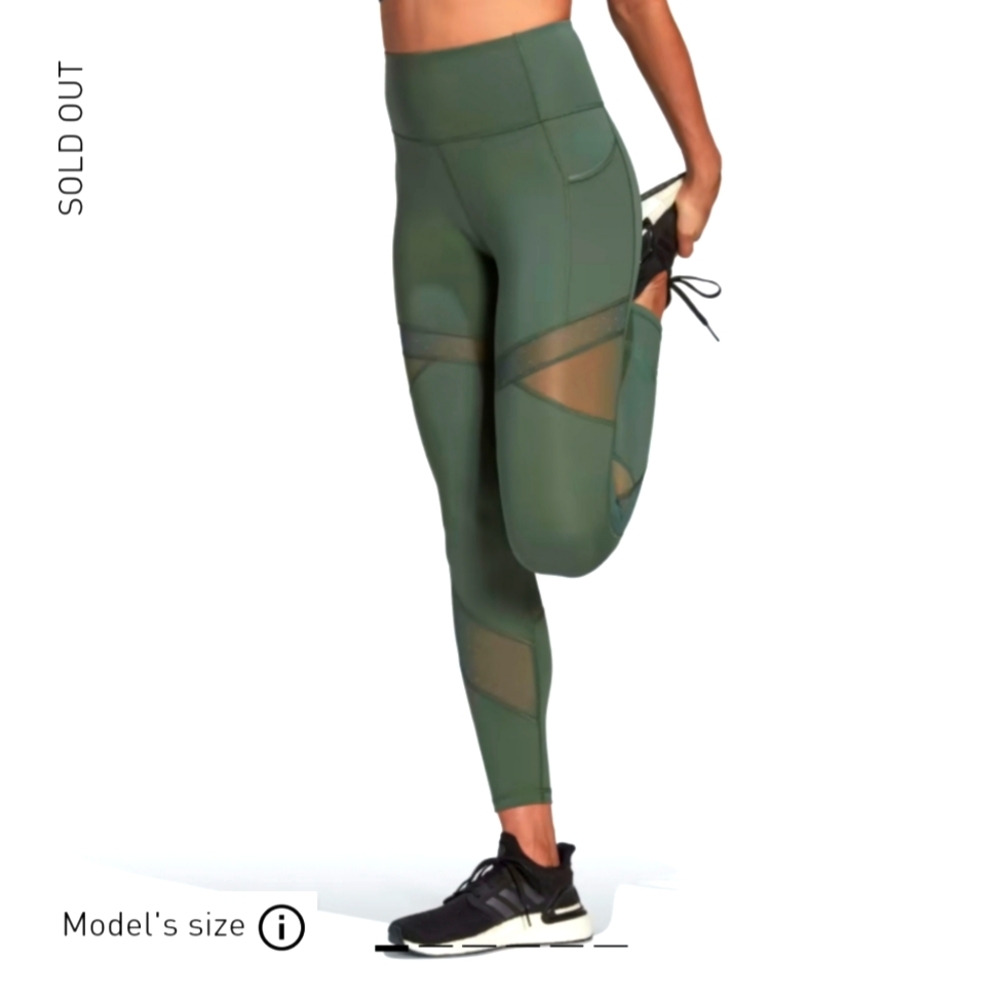 Adidas aeroready mesh detail black leggings